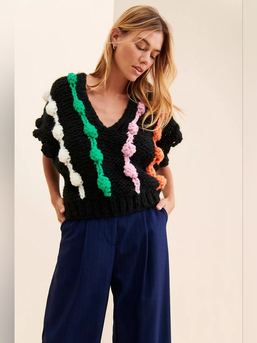 Anthropologie Saachi Multi Colored Sweater Vest Top EUC - Picture 3 of 7
